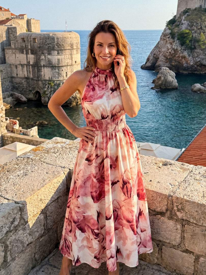 OLIVIA | Abstract Print Maxi Jurk
