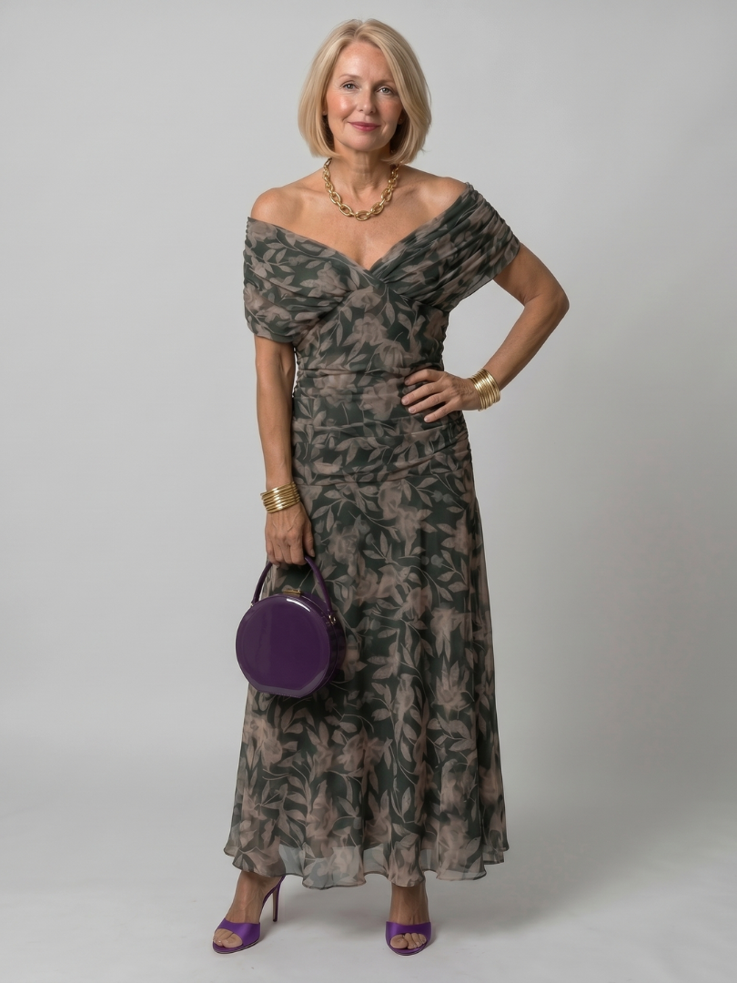ANNEMARIE | Off Shoulder Flow Maxi Jurk