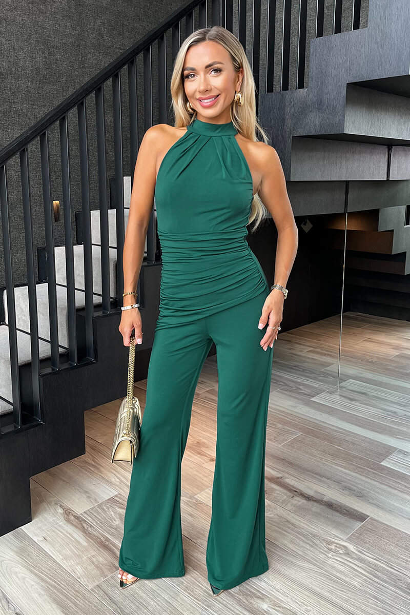 MABEL | Geplooide Halter Jumpsuit
