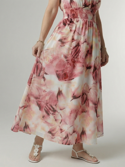 SYLIN | Gathered Halter Midi Jurk