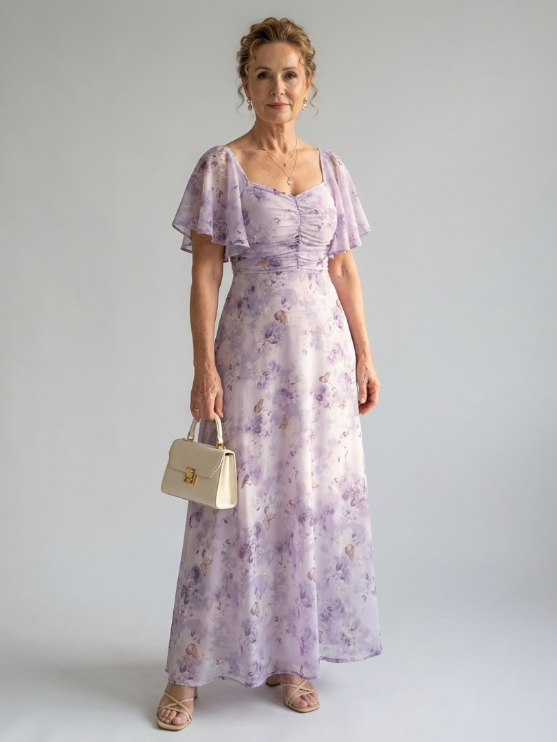 ELISE | Flutter Sleeve Maxi Jurk