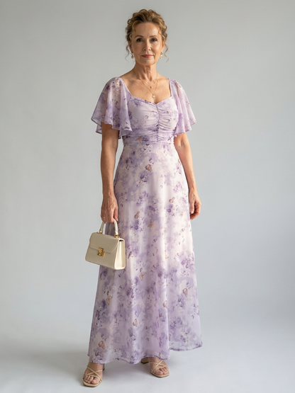 ELISE | Flutter Sleeve Maxi Jurk