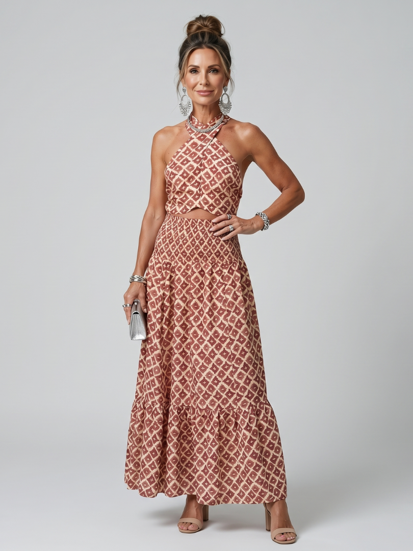 YARA | Cross Halter Maxi Jurk