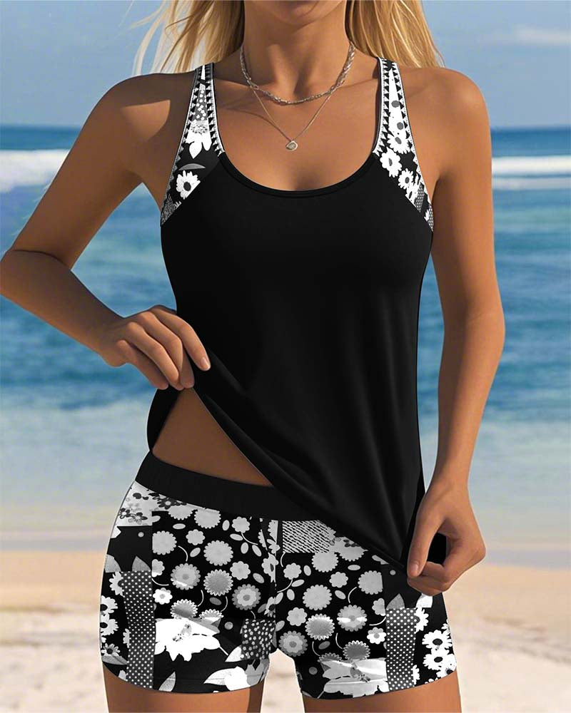 TRIANA | Florale Tankini Shorts Set