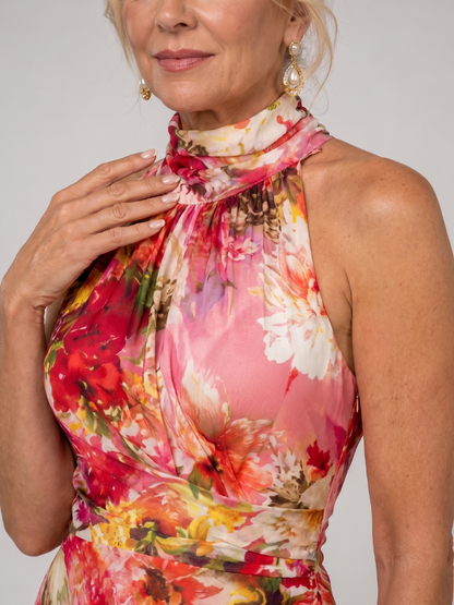 EVA | Halter Bloemenprint Maxi Jurk