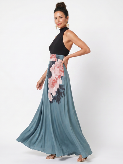 ROSALIE | Halter Bloemen Maxi Jurk