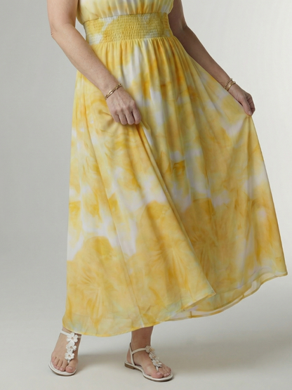 SYLIN | Gathered Halter Midi Jurk