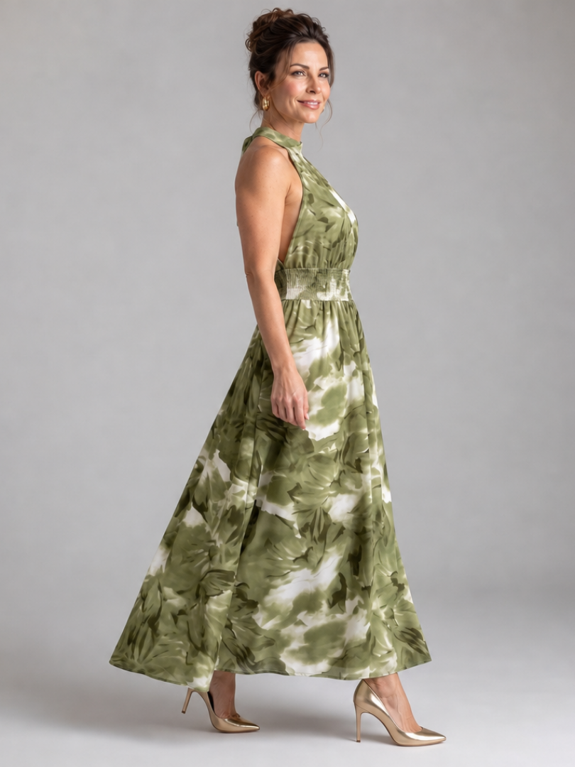 OLIVIA | Abstract Print Maxi Jurk