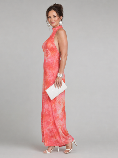 CORALINE | Halter Neck Maxi Jurk met Print
