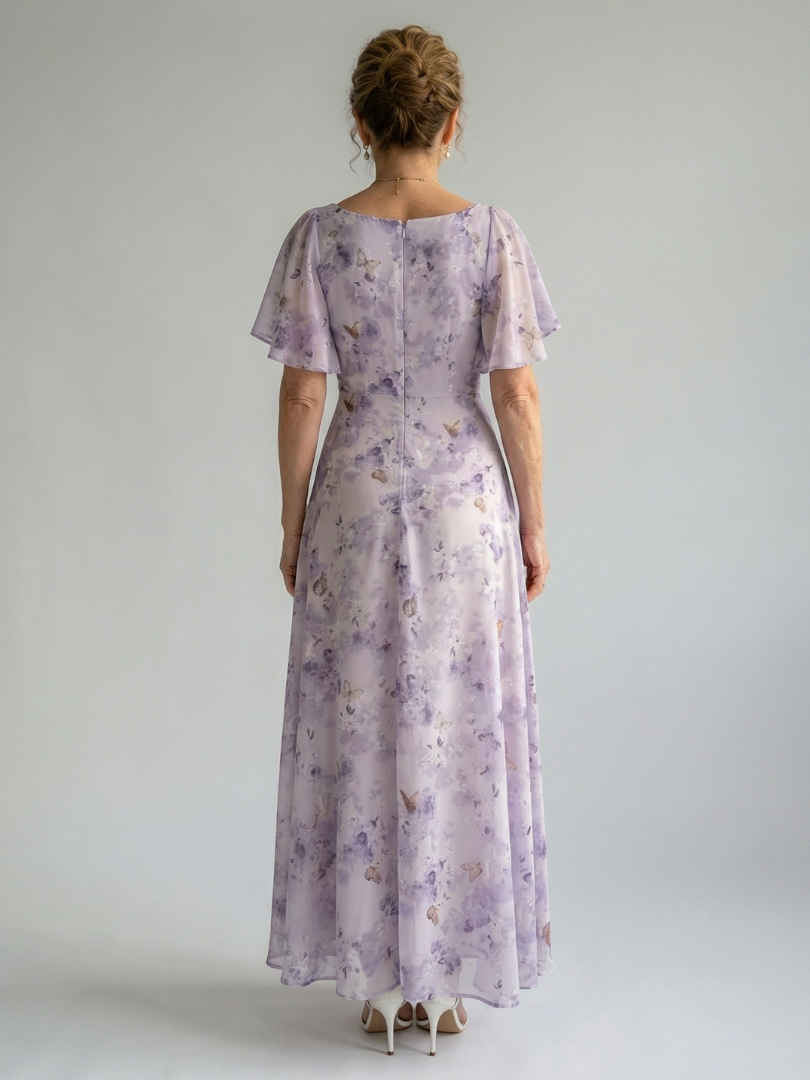ELISE | Flutter Sleeve Maxi Jurk