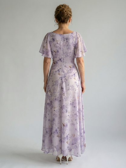ELISE | Flutter Sleeve Maxi Jurk
