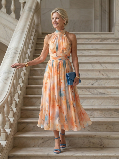 NORA | Zachte Halter Maxi Jurk