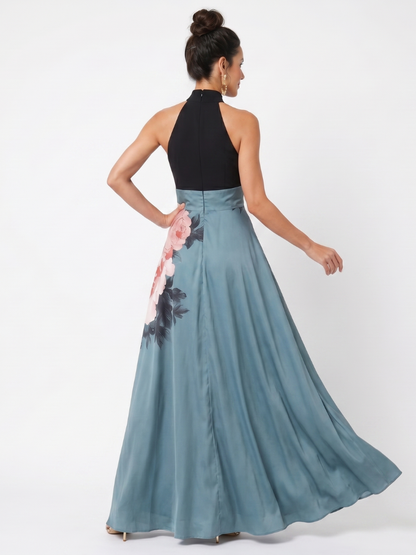 ROSALIE | Halter Bloemen Maxi Jurk