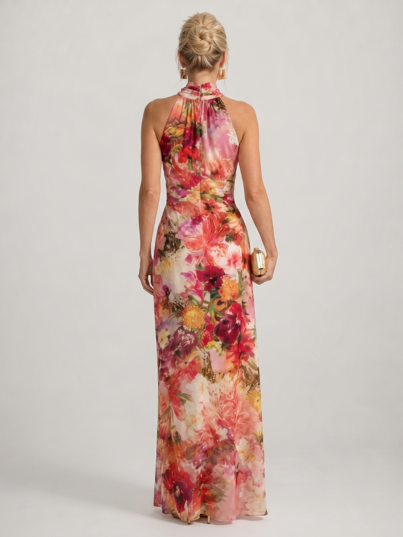EVA | Halter Bloemenprint Maxi Jurk