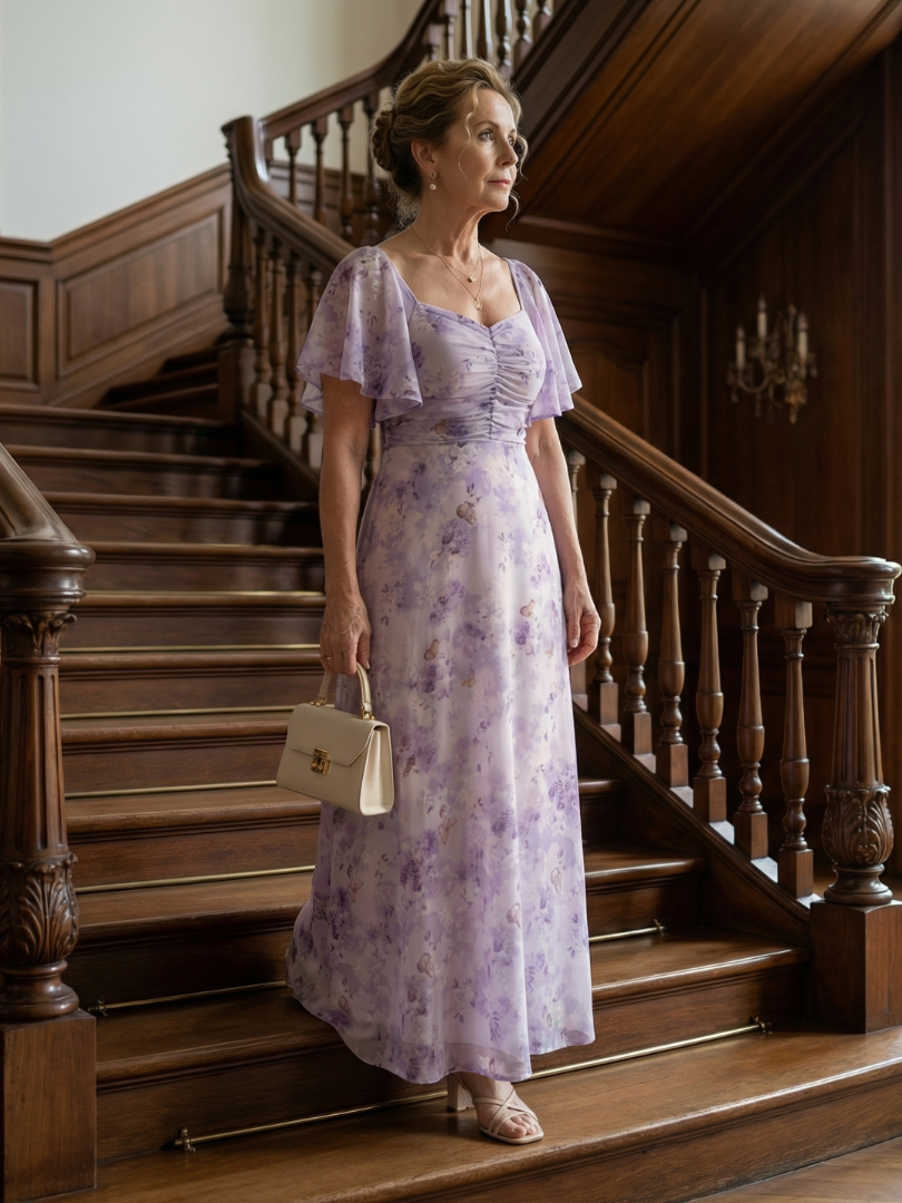 ELISE | Flutter Sleeve Maxi Jurk