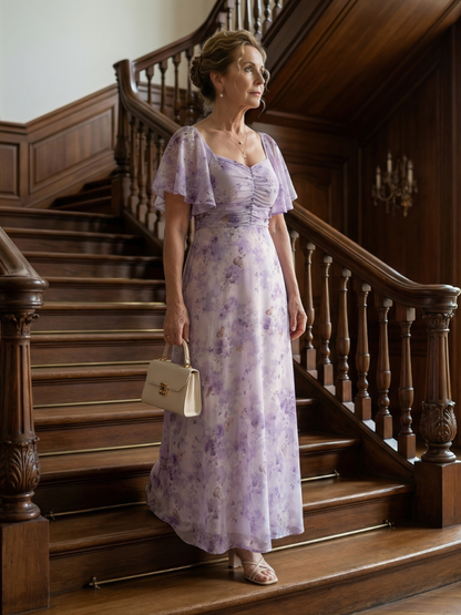 ELISE | Flutter Sleeve Maxi Jurk