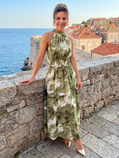 OLIVIA | Abstract Print Maxi Jurk