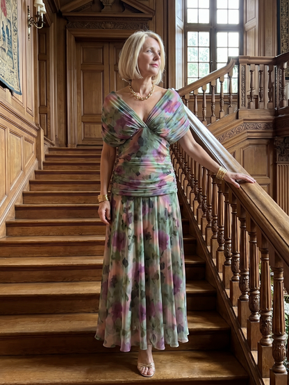 ANNEMARIE | Off Shoulder Flow Maxi Jurk