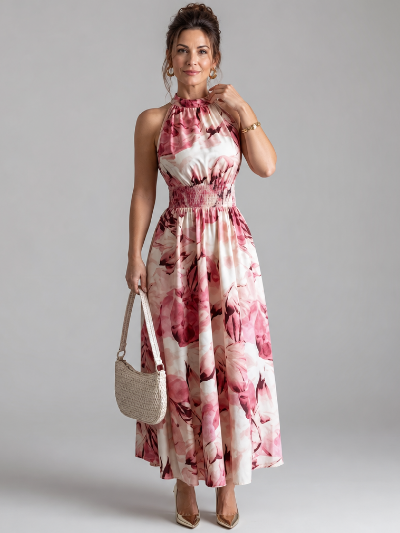 OLIVIA | Abstract Print Maxi Jurk