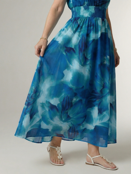 SYLIN | Gathered Halter Midi Jurk
