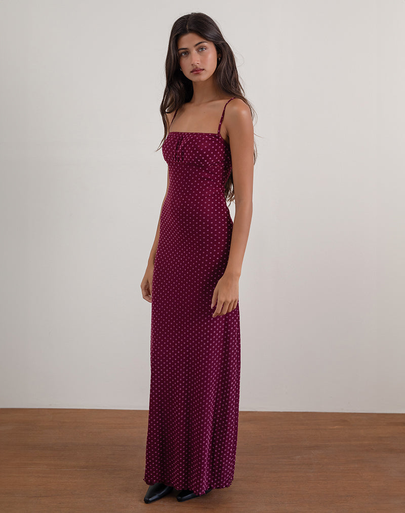 KAIA | Retro Polka Maxi-jurk