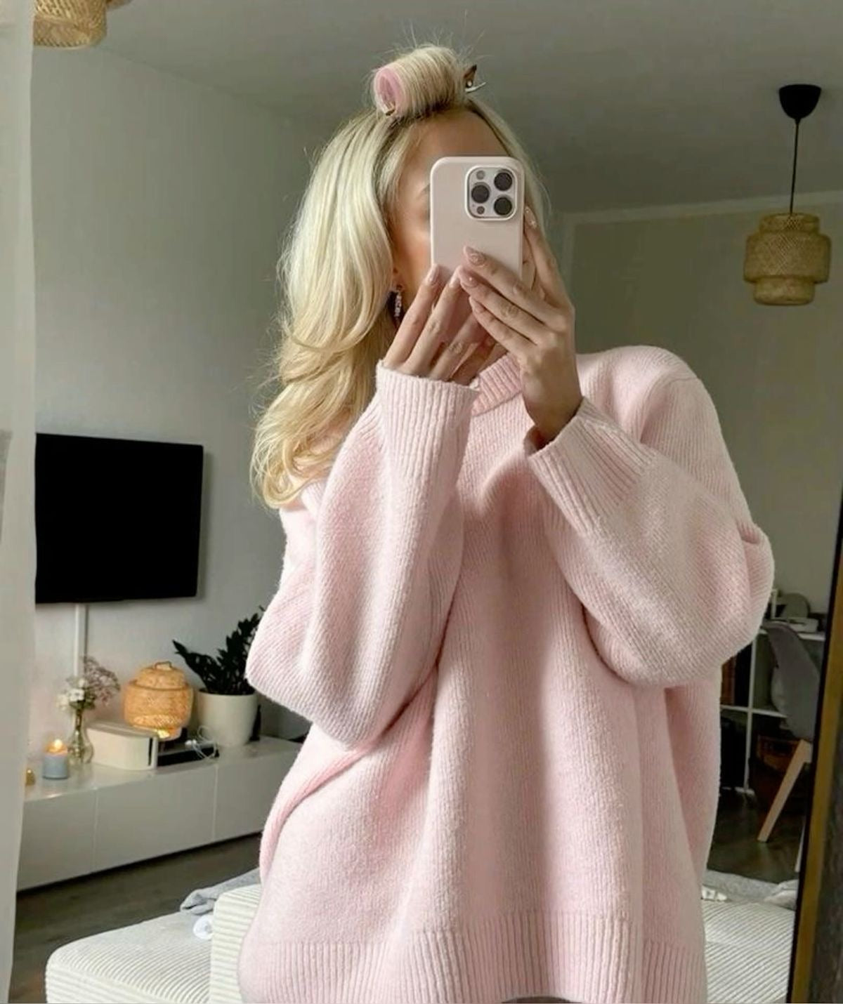 JOAN - Oversized Roze Trui