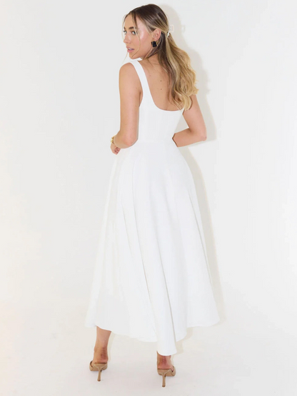MELIS | Grace Midi Jurk - Wit
