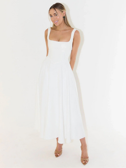MELIS | Grace Midi Jurk - Wit
