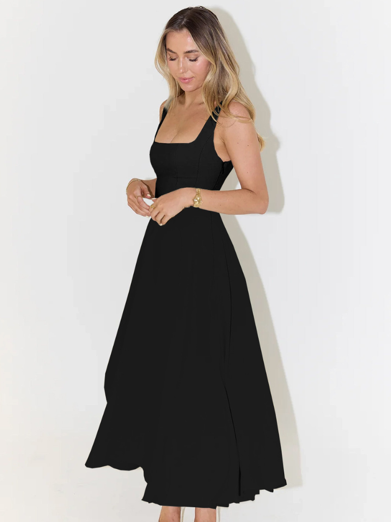 MELIS | Grace Midi Jurk - Zwart