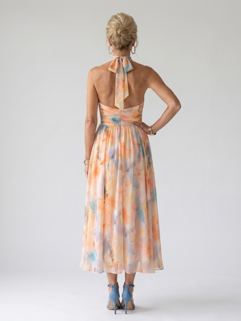 NORA | Zachte Halter Maxi Jurk