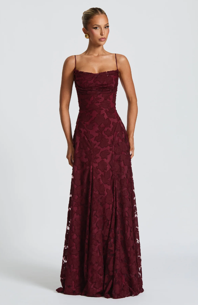 SOFIA | Elegante Maxi Jurk - Bordeaux