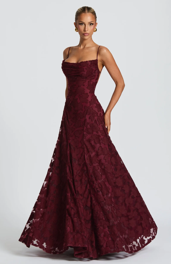 SOFIA | Elegante Maxi Jurk - Bordeaux