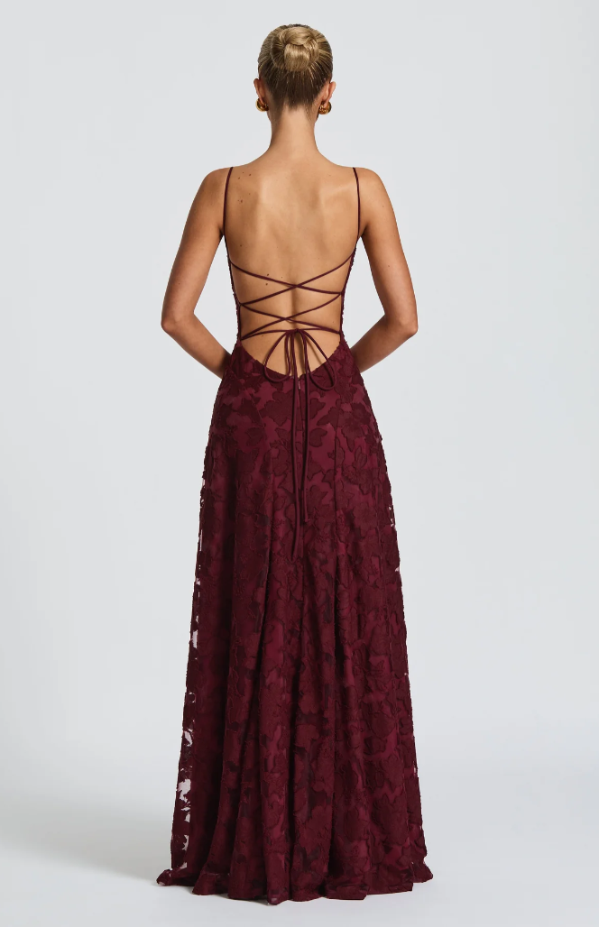 SOFIA | Elegante Maxi Jurk - Bordeaux