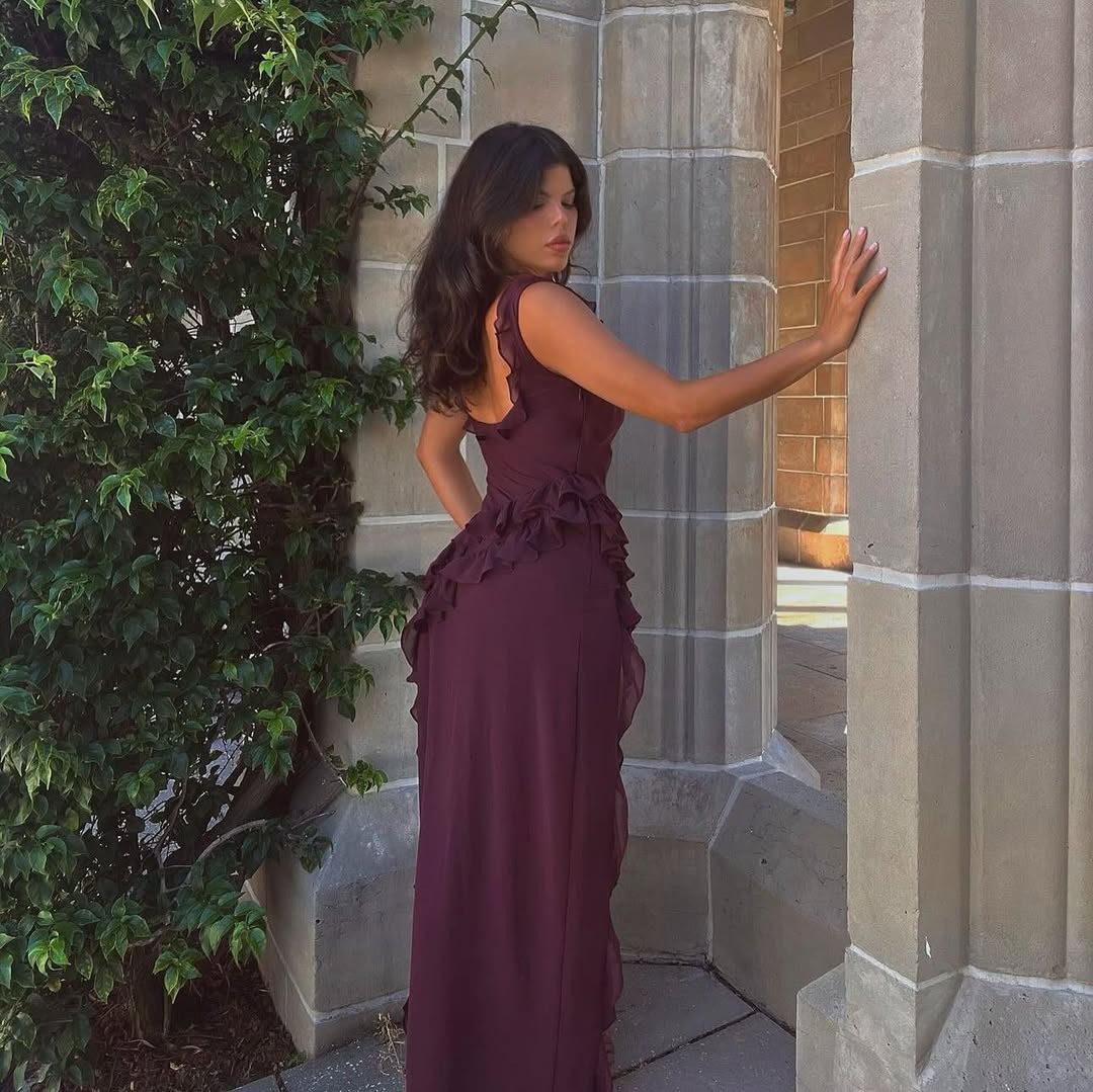 ARIELA | Ruches Maxi Jurk