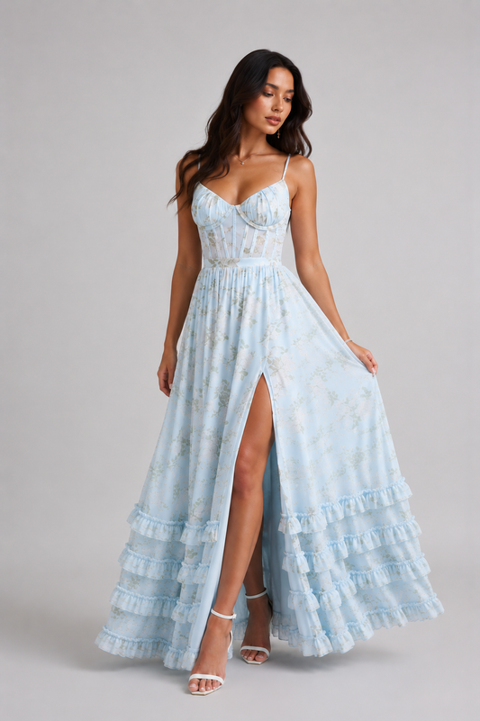 VIOLETTA | Maxi Jurk - Blauw