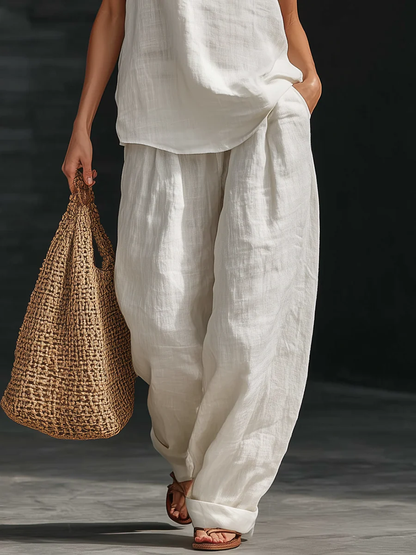 ZOE | Mouwloze Wide-Leg Set