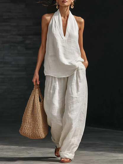 ZOE | Mouwloze Wide-Leg Set