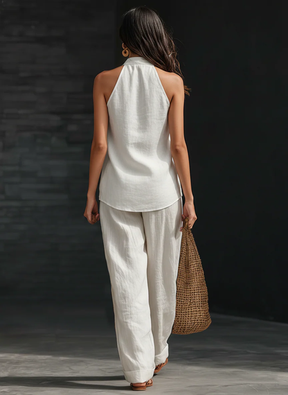 ZOE | Mouwloze Wide-Leg Set