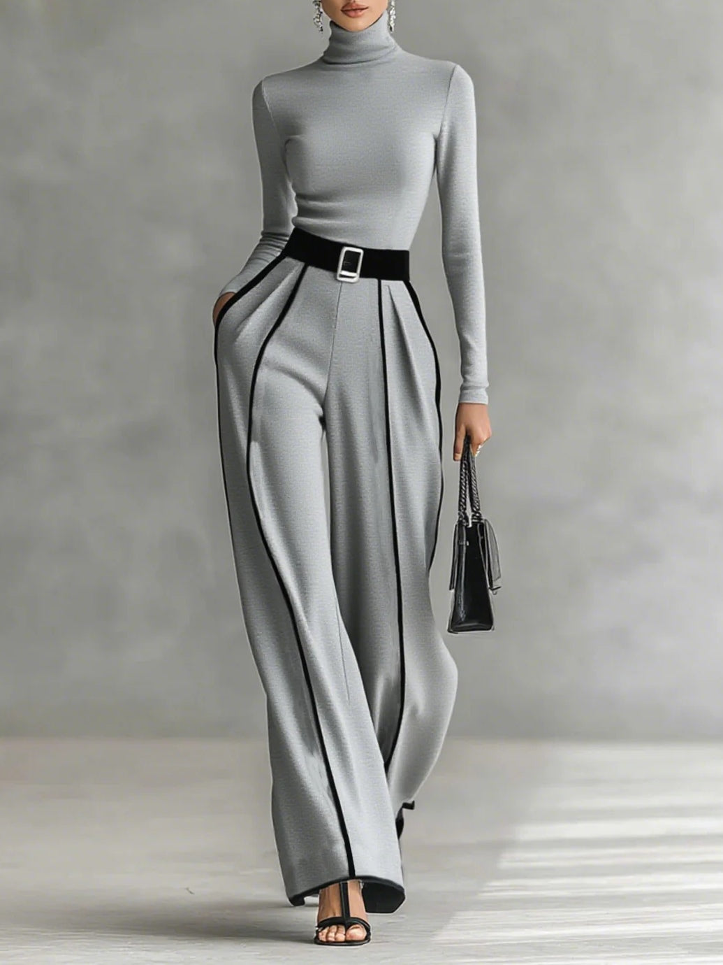 VENA | Tweedelige Set met Contrastdetails