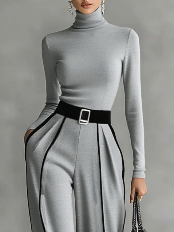 VENA | Tweedelige Set met Contrastdetails