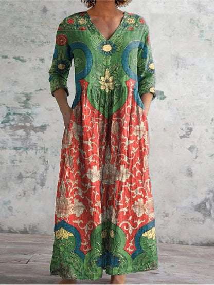 Heidi | Maxi-jurk Met Vintage Bloemenprint