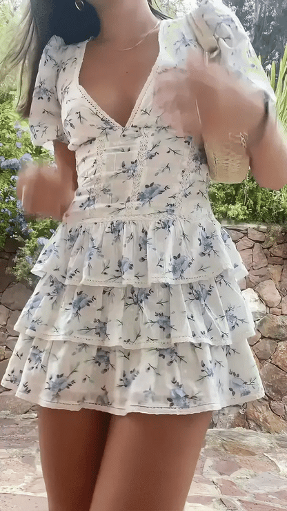 CHRISTINE | Bloemen Mini Jurk