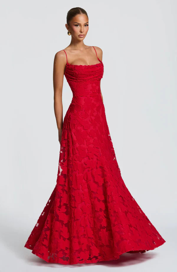 SOFIA | Elegante Maxi Jurk - Rood