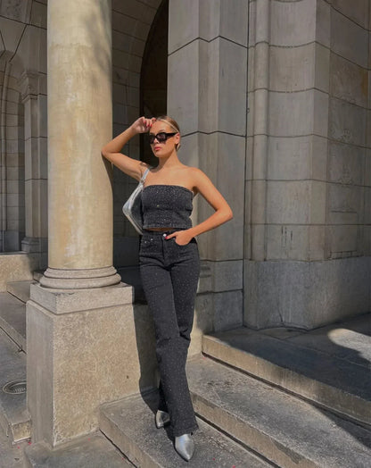 MIKA - Glitter denim jeans