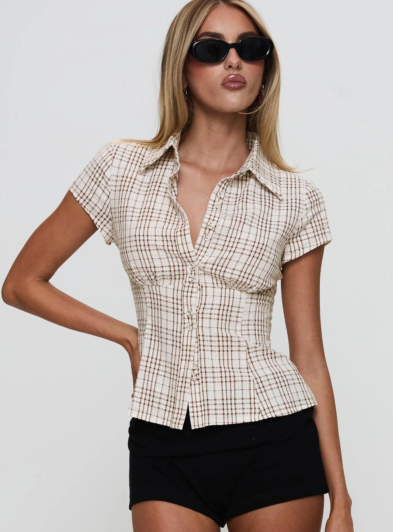 SIMONE | Getailleerd blouse-shirt