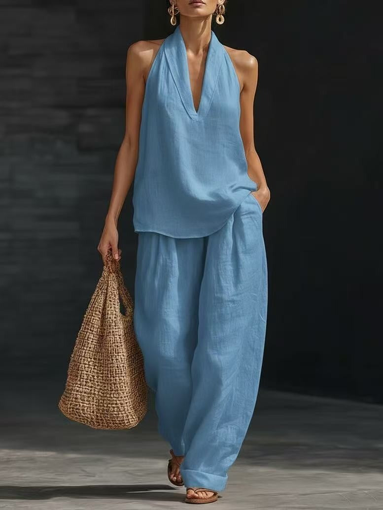 ZOE | Mouwloze Wide-Leg Set