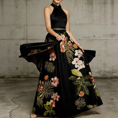 LARISSA | Draped Halter Maxi Jurk