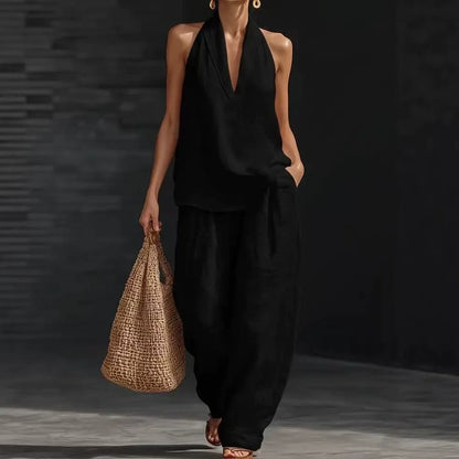 ZOE | Mouwloze Wide-Leg Set
