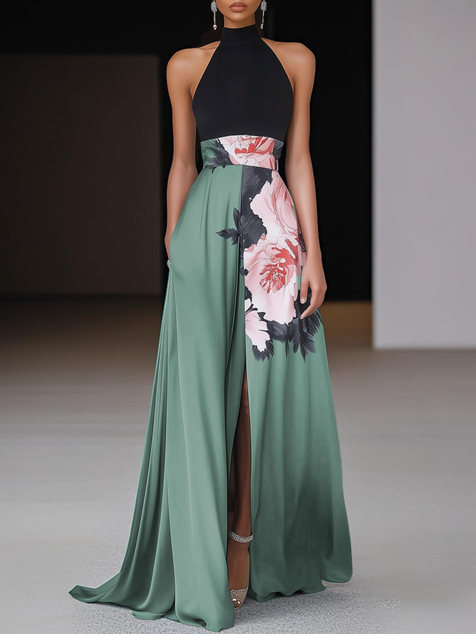 ROSALIE | Halter Bloemen Maxi Jurk