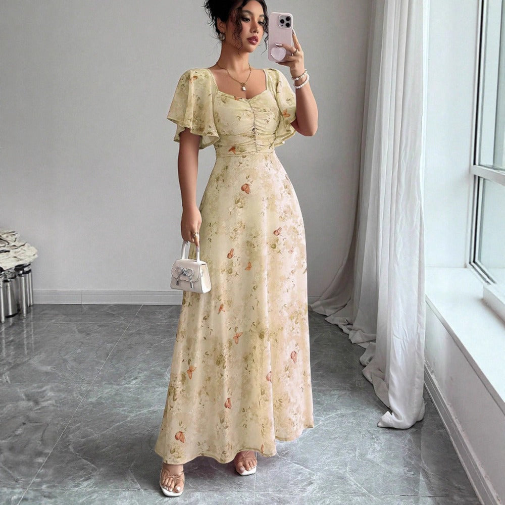 ELISE | Flutter Sleeve Maxi Jurk